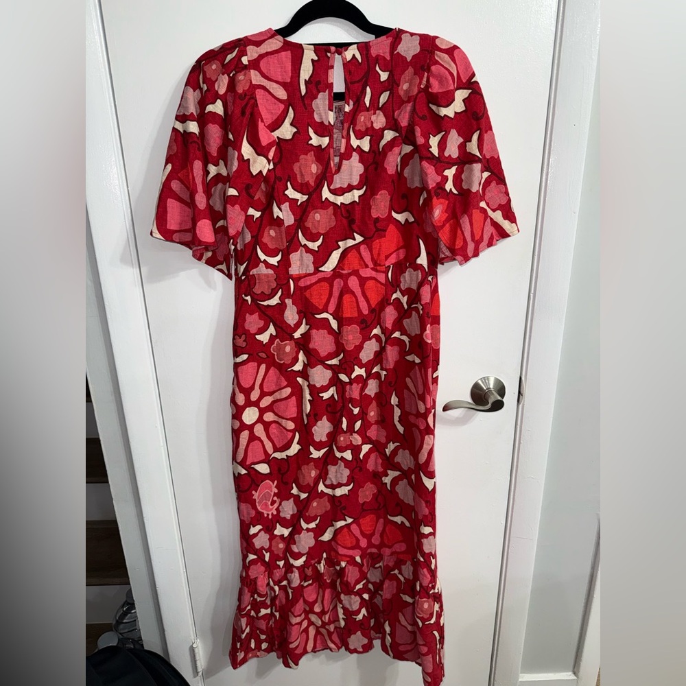 RHODE x Target Zinnia Floral Bell Sleeve Midi Dress Size 10 - Picture 9 of 11